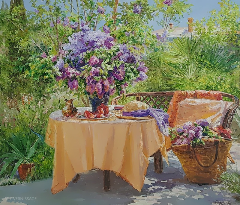 Сирень в весеннем саду - картина Н.Н.Зюзьковой