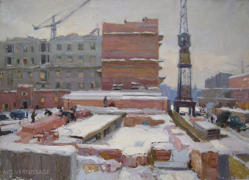 Город строится - картина А.П.Фирсова