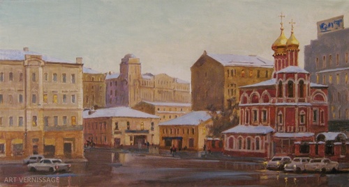 Славянская площадь - картина В.А.Лаповка