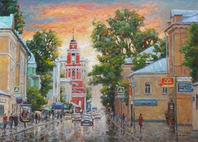 Тихо солнце уходит - картина И.В.Разживина