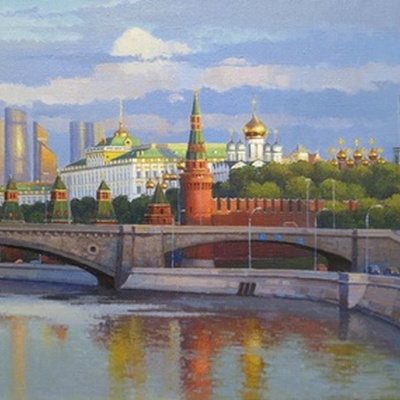 Городской пейзаж, купить картину городской пейзаж маслом, интернет магазин Арт Вернисаж