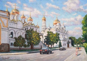 Прогулка по Кремлю - картина И.В.Разживина