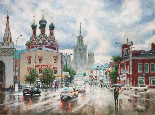 Двое в большом городе - картина И.В.Разживина