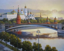 Рассвет над Москвой - картина М.В.Ланчака