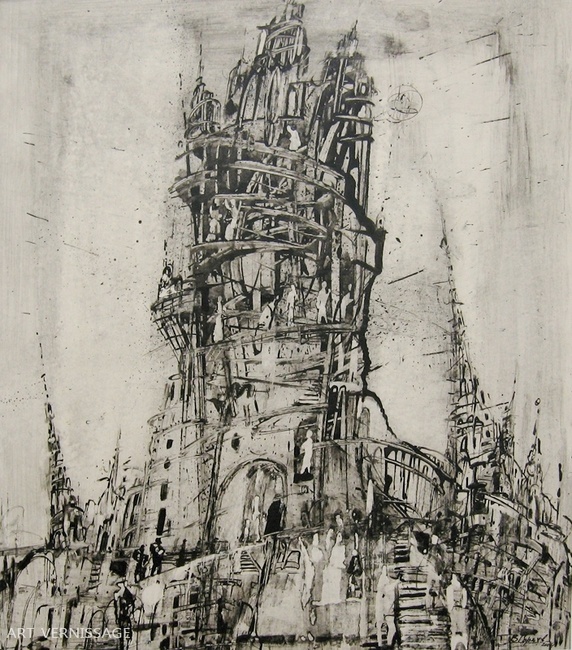 Башня - картина В.С.Горячева, современная графика