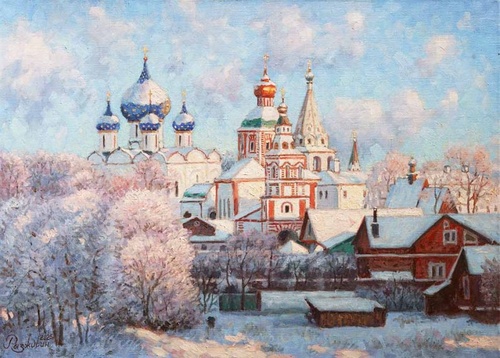 Белокурая зима в Суздале - картина И.В.Разживина