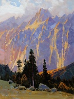Вечерние скалы - картина А.И.Бабича
